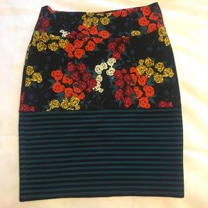 Large Black, Blue and Orange Lularoe Skirt